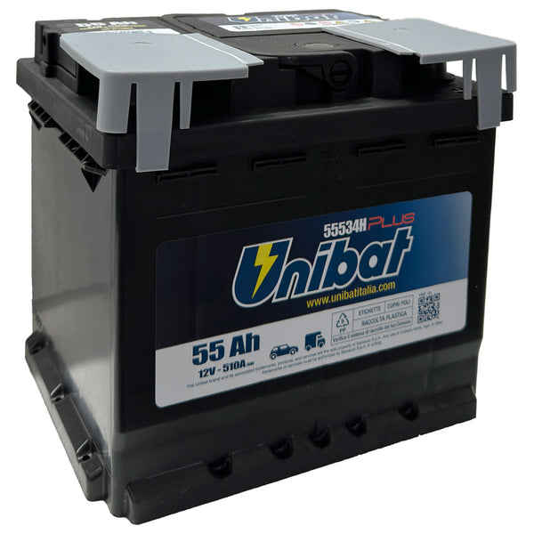 BATTERIA AUTO UNIBAT 12V 55AH TOP PIU' 30%