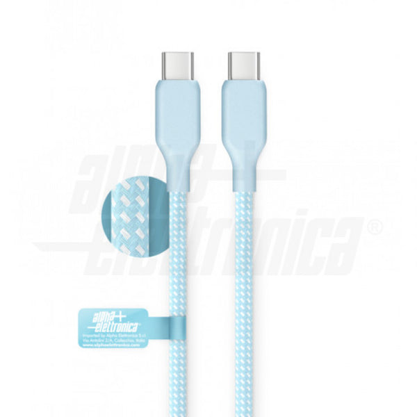 CAVO USB2.0 M/M 60W TIPO c A TIPO C 1 MT BLU