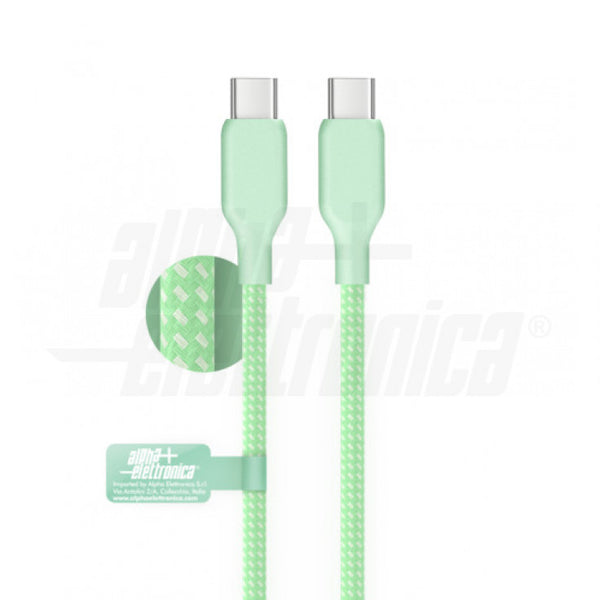 CAVO USB2.0 M/M 60W TIPO c A TIPO C 1 MT VERDE