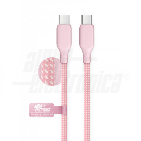 CAVO USB2.0 M/M 60W TIPO c A TIPO C 1 MT ROSA
