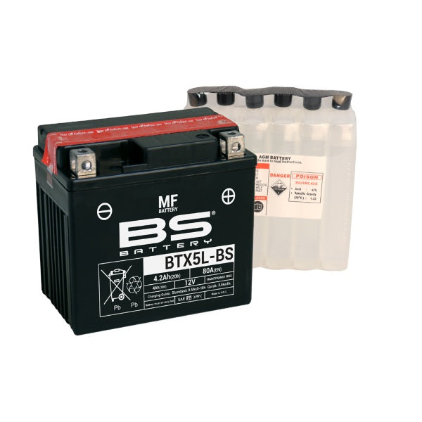 BATTERIA MOTO BS BTX5L-BS