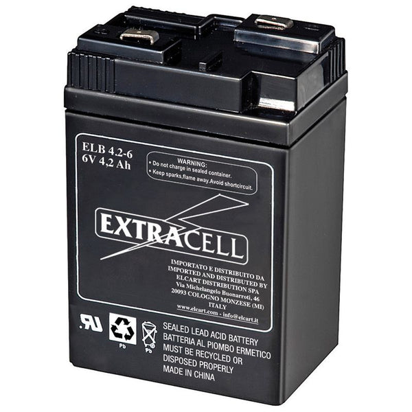 BATTERIA PIOMBO 6V 4,2AH CONTATTI SFIORO