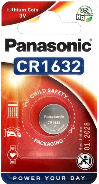 PILA AL LITIO BOTTONE PANASONIC FORMATO CR1632